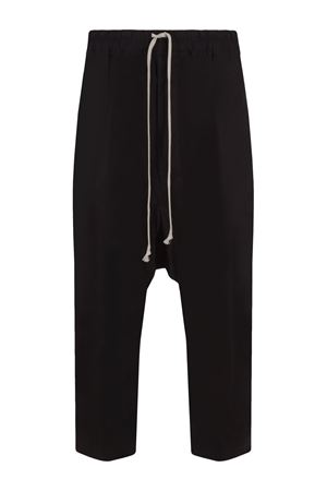 Pantaloni sportivi crop in cotone nero RICK OWENS | RU01E5381P09